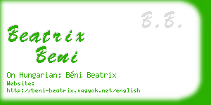 beatrix beni business card